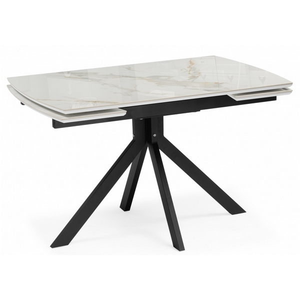 Керамический стол Катчел 120x80 Светлячок calacatta gold/черный Woodville 714380