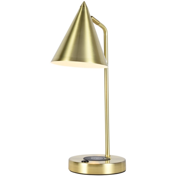 

Настольная лампа с беспроводной зарядкой для телефона с выключателем IP21 Zortes Desklight ZRS.1066.06, Латунь, Desklight ZRS.1066.06