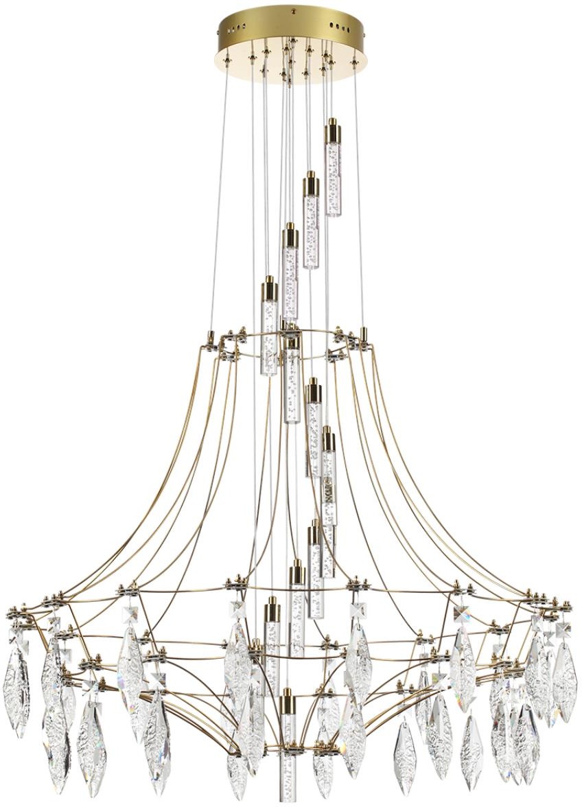 Подвесная люстра Odeon Light Flamenco 7000/51L золото/металл/хрусталь ...