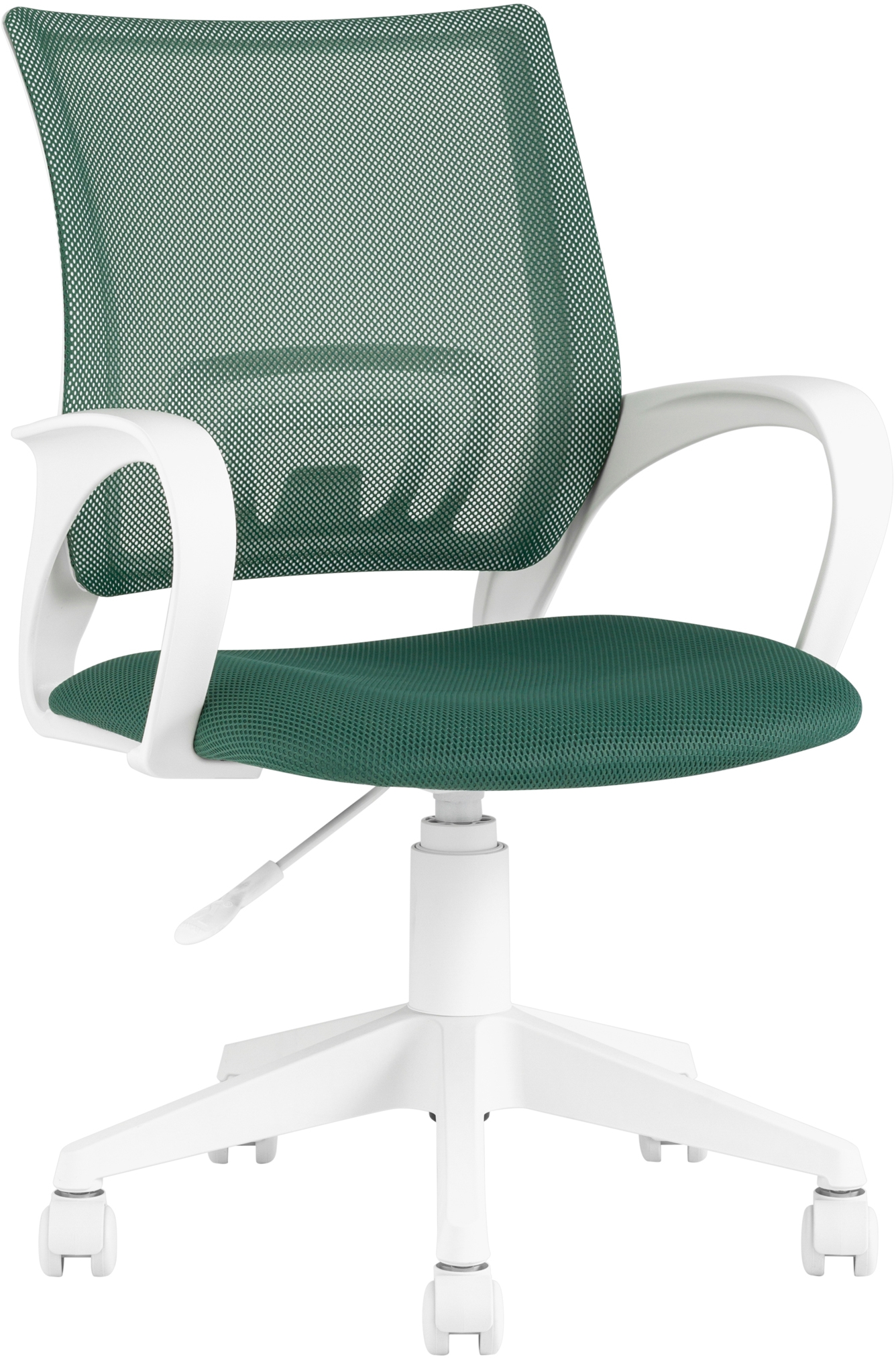 Кресло офисное зеленый крестовина пластик белый Stool Group ST-BASIC-W  УТ000035495 TopChairs купить выгодно в интернет-магазине Лю.ру - Доставка в  Москве, по России